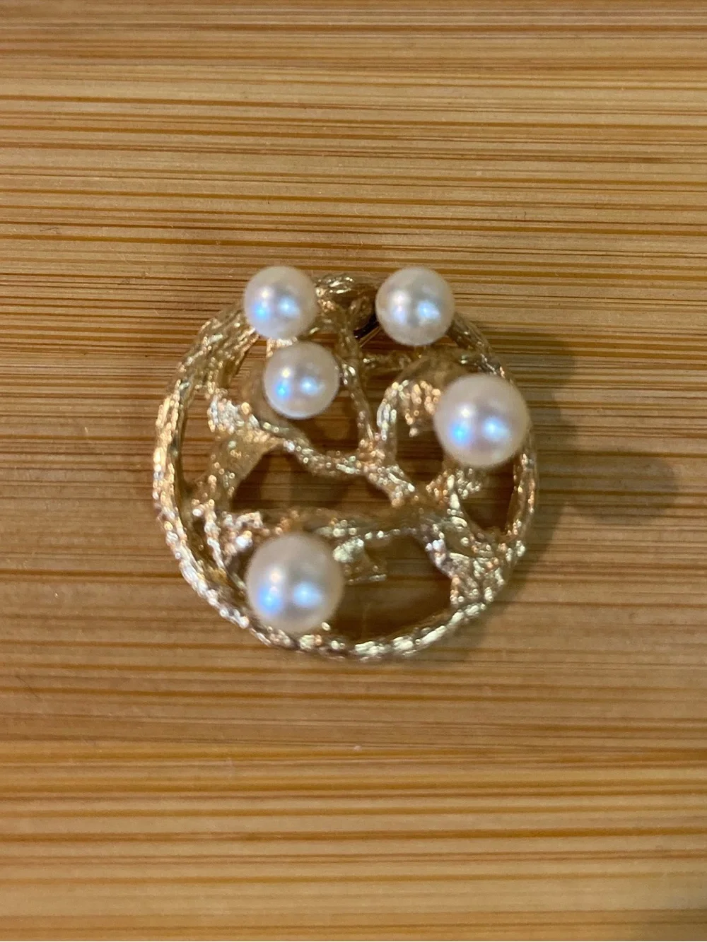 14k Gold  Pearl Cluster Brooch - Elegant Women's Jewelry